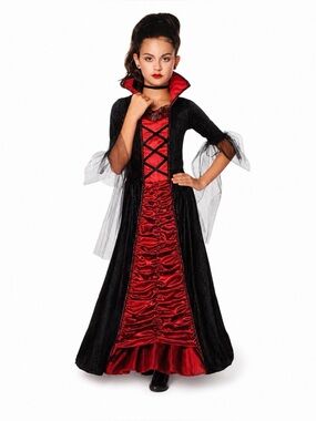 Spirit Girls Black and Red Gothic Vampire Costume Dress  XL 14/16 NWT